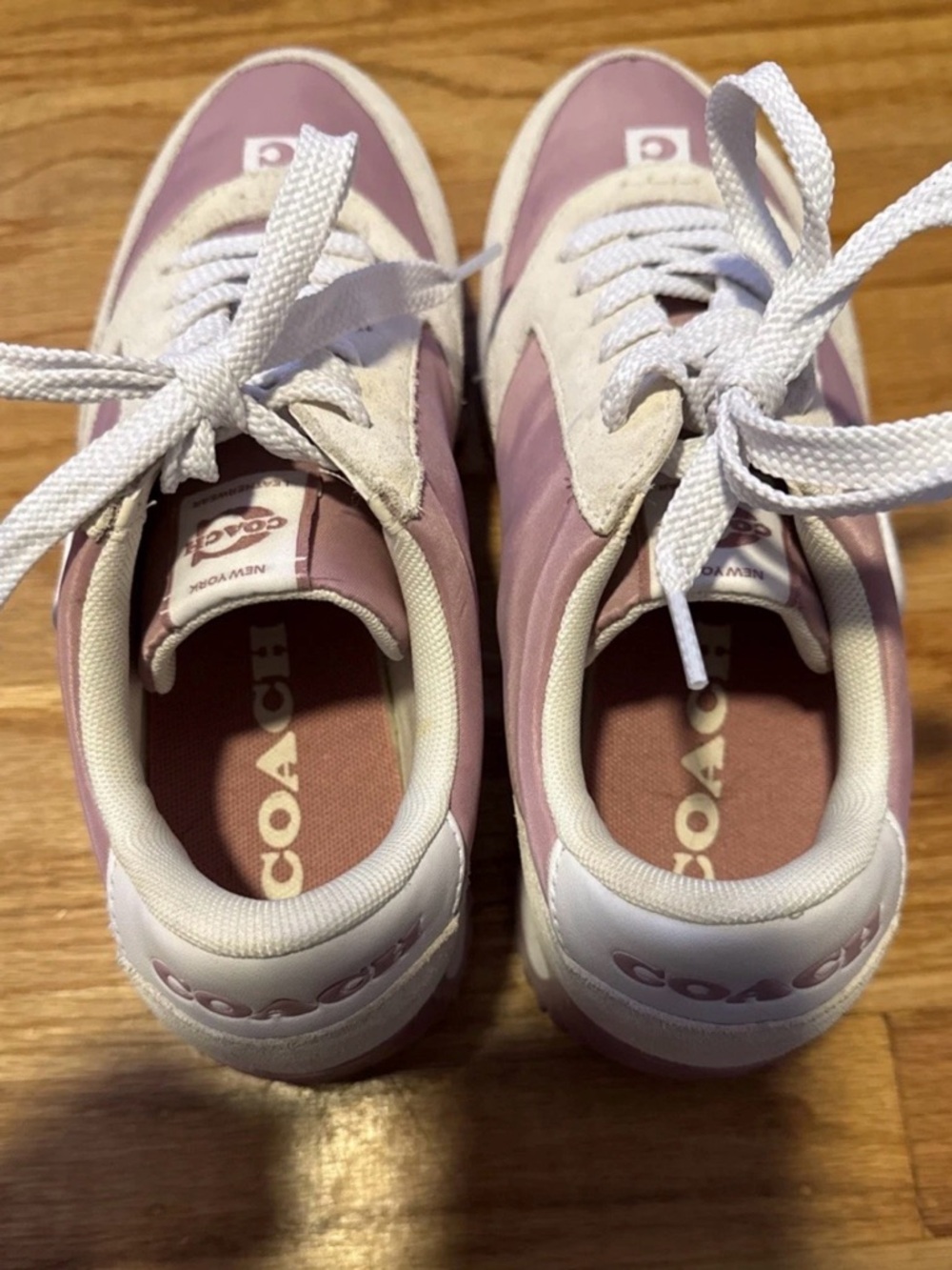Coach Women's Runners Pink & Cream Runner Sneakers - Picture 5 of 7